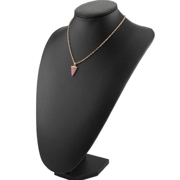 **ALIZ* Pink Triangle Resin Fashion Necklace - Picture 2 of 3